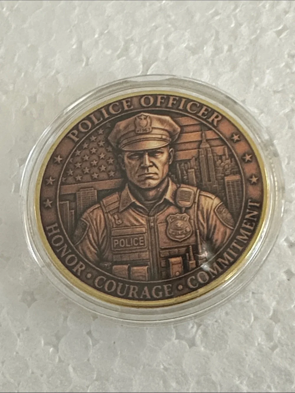 Police Officer Challenge Coin - Bronze Finish